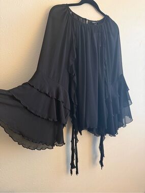 Black Ruffled Tiered Women’s Top TORRID
